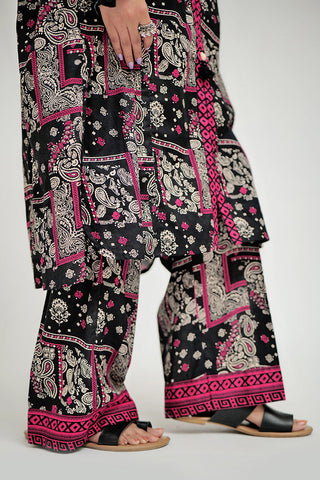 Picture of Senorita - LAC-02685 | Black & Multicolor | Casual 2 Piece Suit  | Cotton Lawn Printed - Available at Raja Sahib