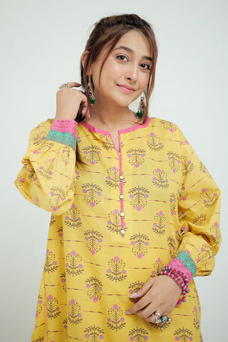 Picture of Senorita - LAC-02692 | Yellow & Multicolor | Casual 2 Piece Suit  | Cotton Lawn Printed - Available at Raja Sahib