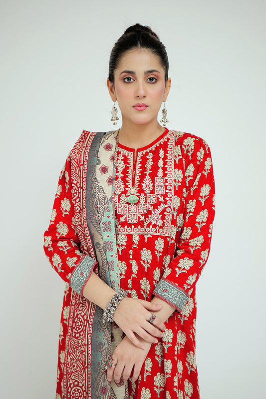 Picture of Senorita - LAD-02686 | Red & Multicolor | Casual 3 Piece Suit  | Cotton Lawn Printed - Available at Raja Sahib