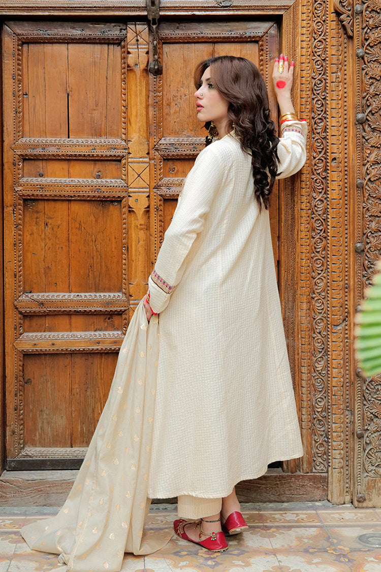 Picture of Senorita - LBD-02621 | Fawn & Gold | Casual plus 3 Piece Suit  | Cotton Jacquard Dobby - Available at Raja Sahib