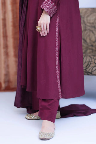 Picture of LBD-02824 | Maroon & Gold | Casual 3 Piece Suit  | Viscose Self Dobby - Available at Raja Sahib