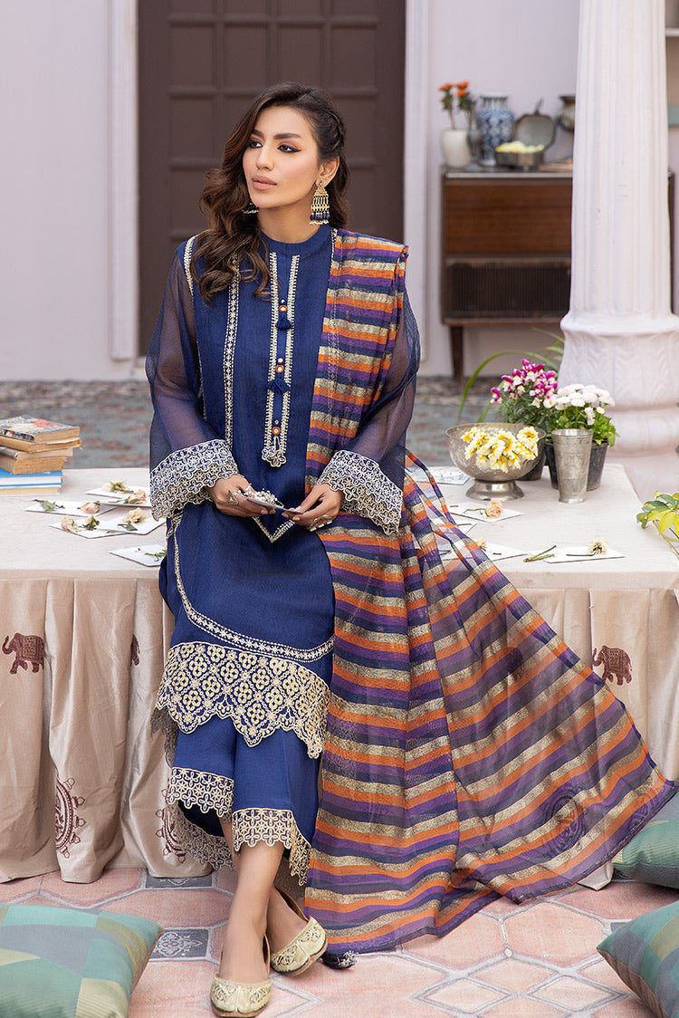 Picture of La Rosaa - Eid Edit Pret '24 - LE-24-03 Navy Blue - 3Pc - Available at Raja Sahib