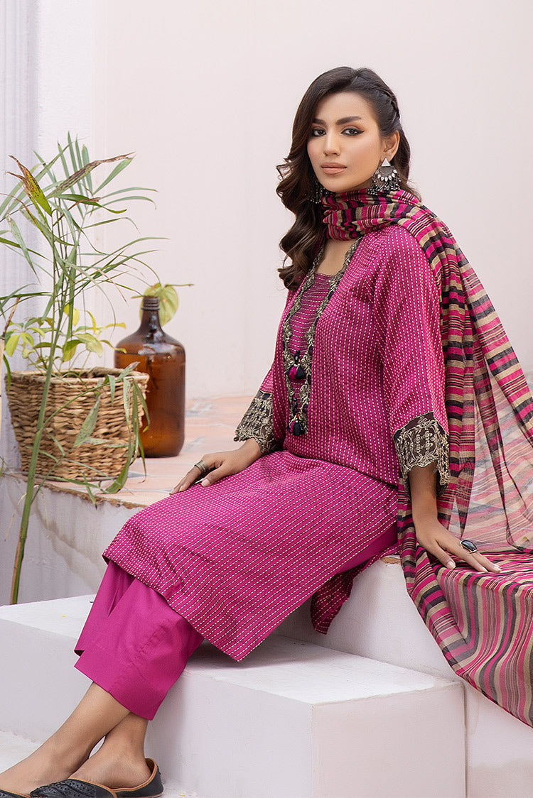 Picture of La Rosaa - Eid Edit Pret '24 - LE-24-06 Magenta - 3Pc - Available at Raja Sahib