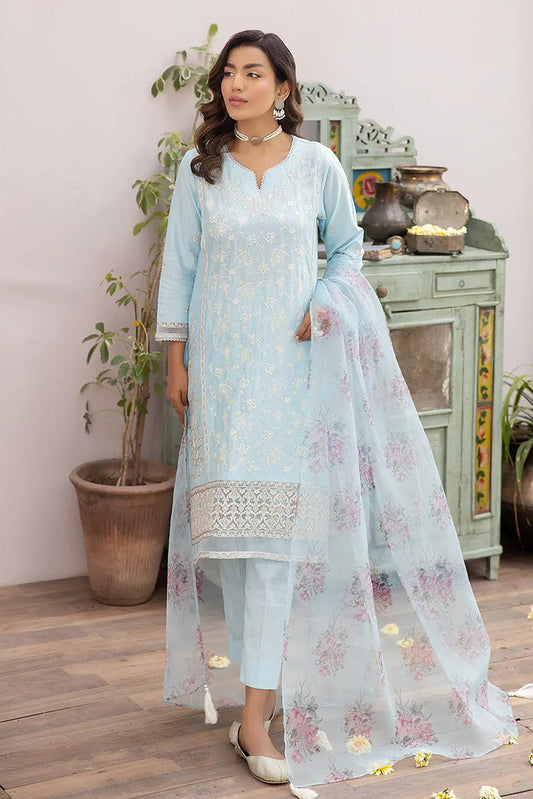 Picture of La Rosaa - Eid Edit Pret '24 - LE-24-09 Light Blue - 3Pc - Available at Raja Sahib