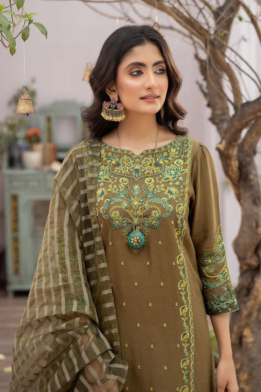 Picture of La Rosaa - Eid Edit Pret '24 - LE-24-12 Olive Green - 3Pc - Available at Raja Sahib