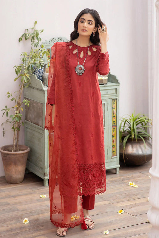 Picture of La Rosaa - Eid Edit Pret '24 - LE-24-13 Maroon - 3Pc - Available at Raja Sahib