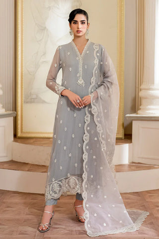 Picture of Fozia Khalid - Unstitched Chiffon Collection - Dove - LFP-1108 - Available at Raja Sahib