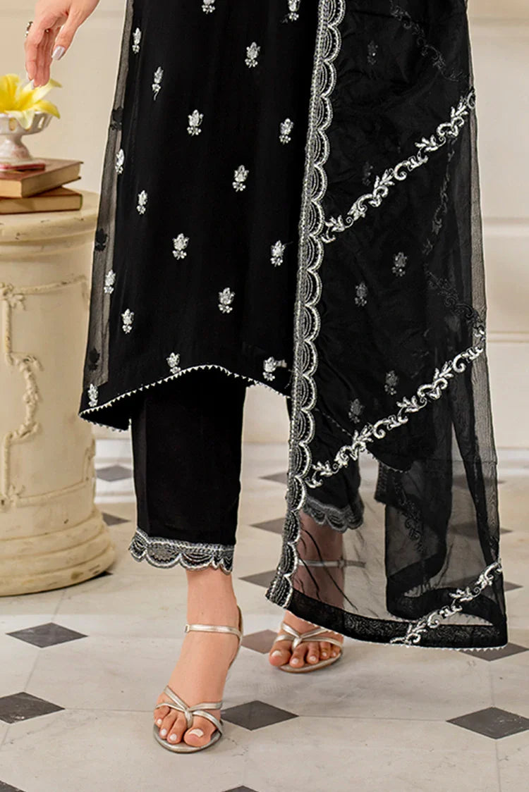 Picture of Fozia Khalid - Unstitched Chiffon Collection - Midnight - LFP-1109 - Available at Raja Sahib