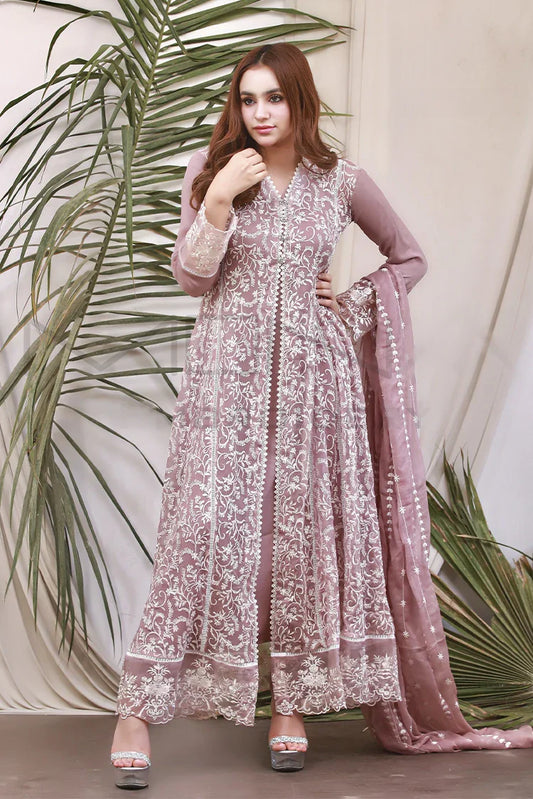 Picture of Manahils - Safiyya RTW Collection - Lilac-113 - Available at Raja Sahib