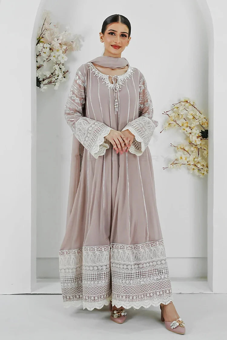 Picture of Manahils - Safiyya RTW Collection - Lilac-121 - Available at Raja Sahib