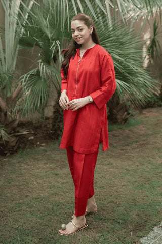 Picture of La Rosaa - Basics Pret Collection - 2 PC - Scarlet - Available at Raja Sahib