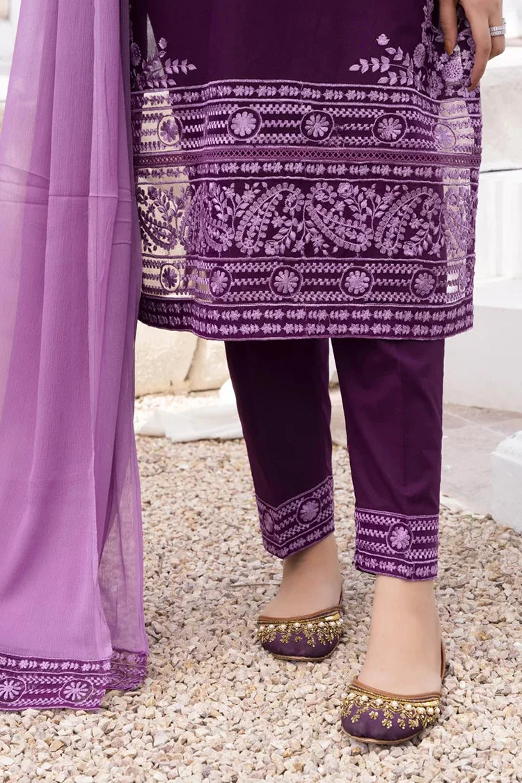 Picture of Emeralds - Embroidered Lawn Festive Pret - Lavender - Available at Raja Sahib