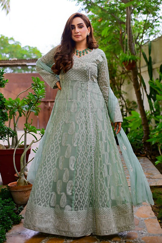 Picture of Manahils - Safiyya RTW Collection - Mint-Green-Alpha-Lavish-118 - Available at Raja Sahib