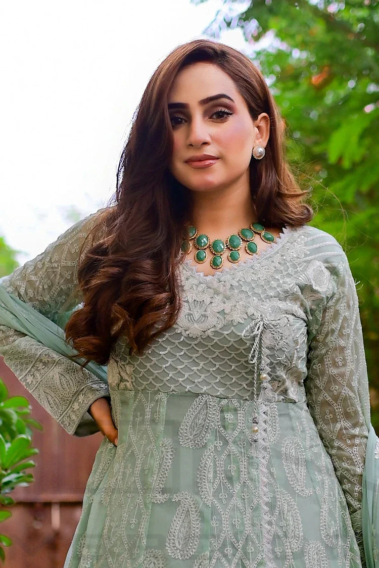 Picture of Manahils - Safiyya RTW Collection - Mint-Green-Alpha-Lavish-118 - Available at Raja Sahib