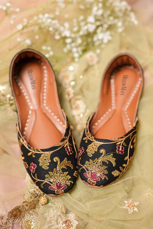 Picture of Malbus - MellowMocs - Ornate Noir Khussa - Available at Raja Sahib