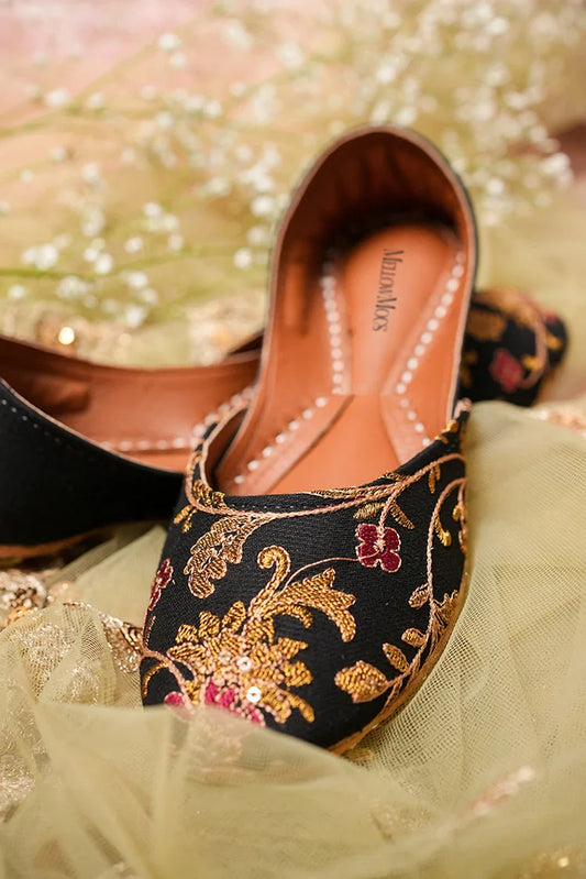 Picture of Malbus - MellowMocs - Ornate Noir Khussa - Available at Raja Sahib