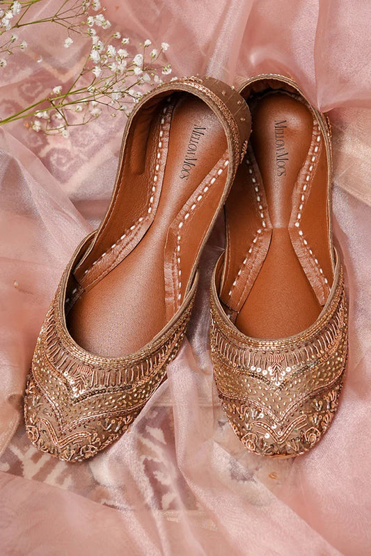 Picture of Malbus - MellowMocs - Rose Gold Khussa - Available at Raja Sahib