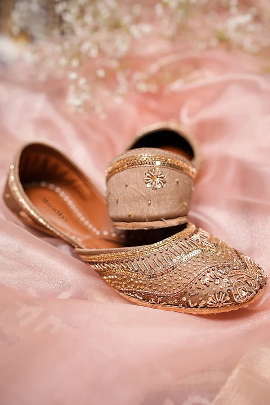 Picture of Malbus - MellowMocs - Rose Gold Khussa - Available at Raja Sahib