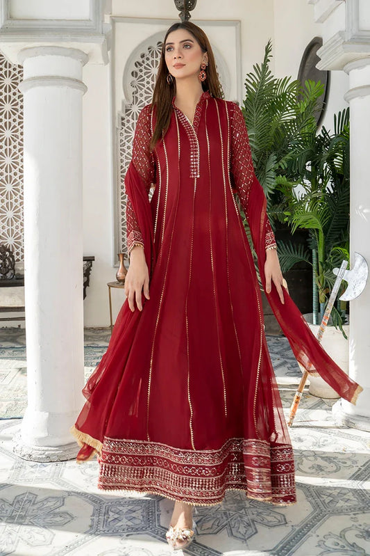 Picture of Manahils - Safiyya RTW Collection - Maroon-106 - Available at Raja Sahib