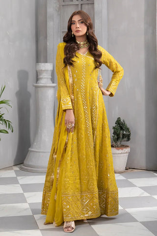 Picture of Manahils - Safiyya RTW Collection - Mustard-099 - Available at Raja Sahib