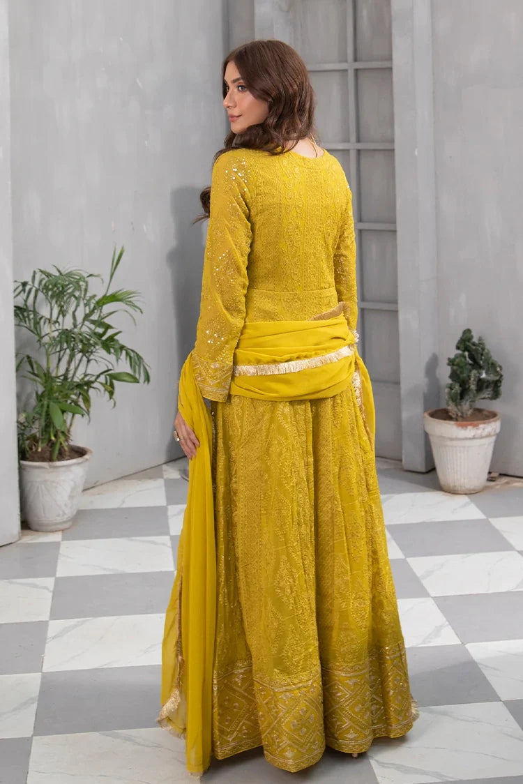 Picture of Manahils - Safiyya RTW Collection - Mustard-099 - Available at Raja Sahib