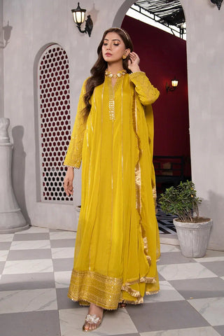 Picture of Manahils - Safiyya RTW Collection - Mustard-106 - Available at Raja Sahib