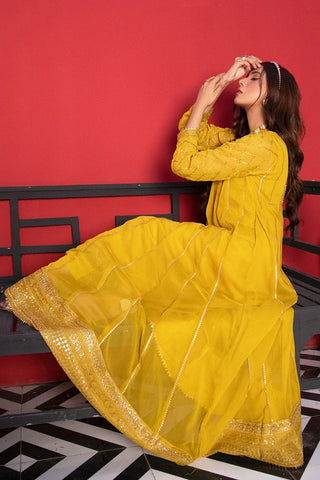 Picture of Manahils - Safiyya RTW Collection - Mustard-106 - Available at Raja Sahib