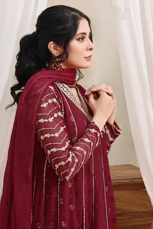 Picture of Abaan Zohan - Nayaab Collection - Maroon - Available at Raja Sahib