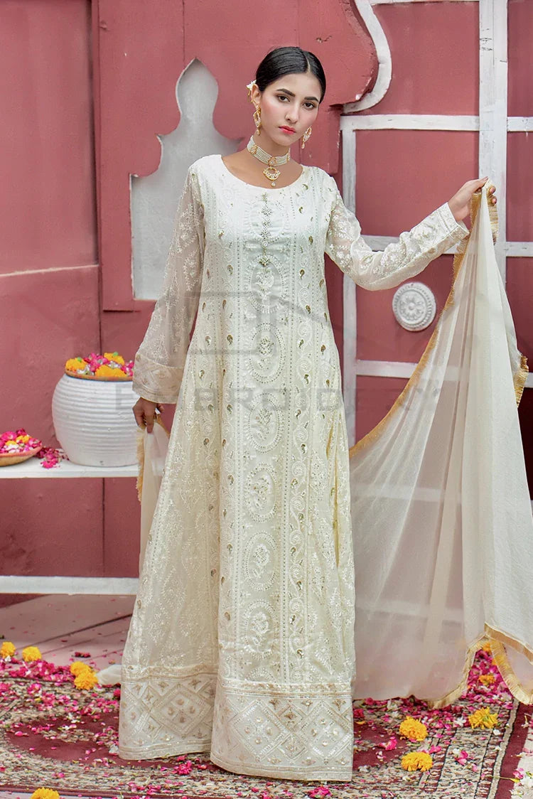 Picture of Manahils - Safiyya RTW Collection - Off White-098 - Available at Raja Sahib