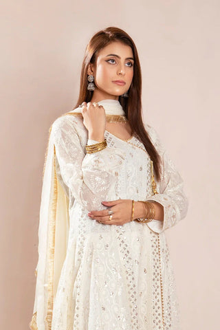 Picture of Manahils - Safiyya RTW Collection - Off White-099 - Available at Raja Sahib