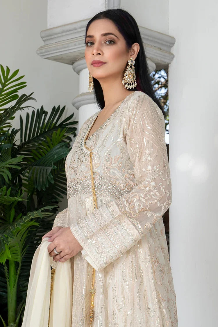 Picture of Manahils - Safiyya RTW Collection - Off White-105 - Available at Raja Sahib