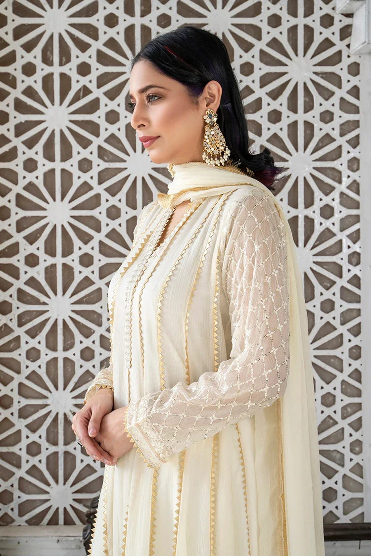 Picture of Manahils - Safiyya RTW Collection - Off White-106 - Available at Raja Sahib