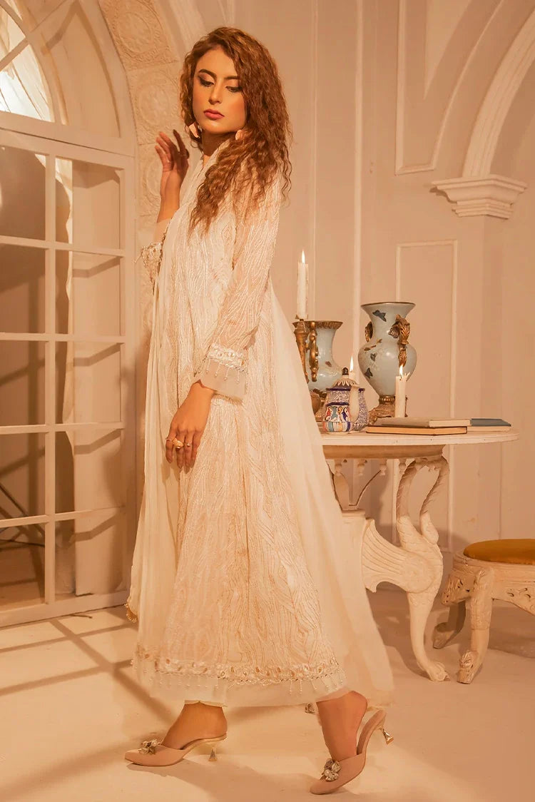 Picture of Manahils - Safiyya RTW Collection - Off White-109 - Available at Raja Sahib