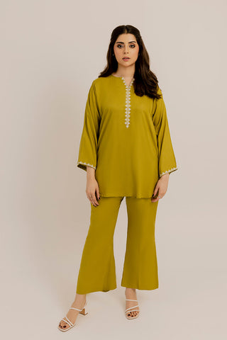 Picture of The Slay Wear - Basic Stitched - Olive Embroidered Set - Available at Raja Sahib