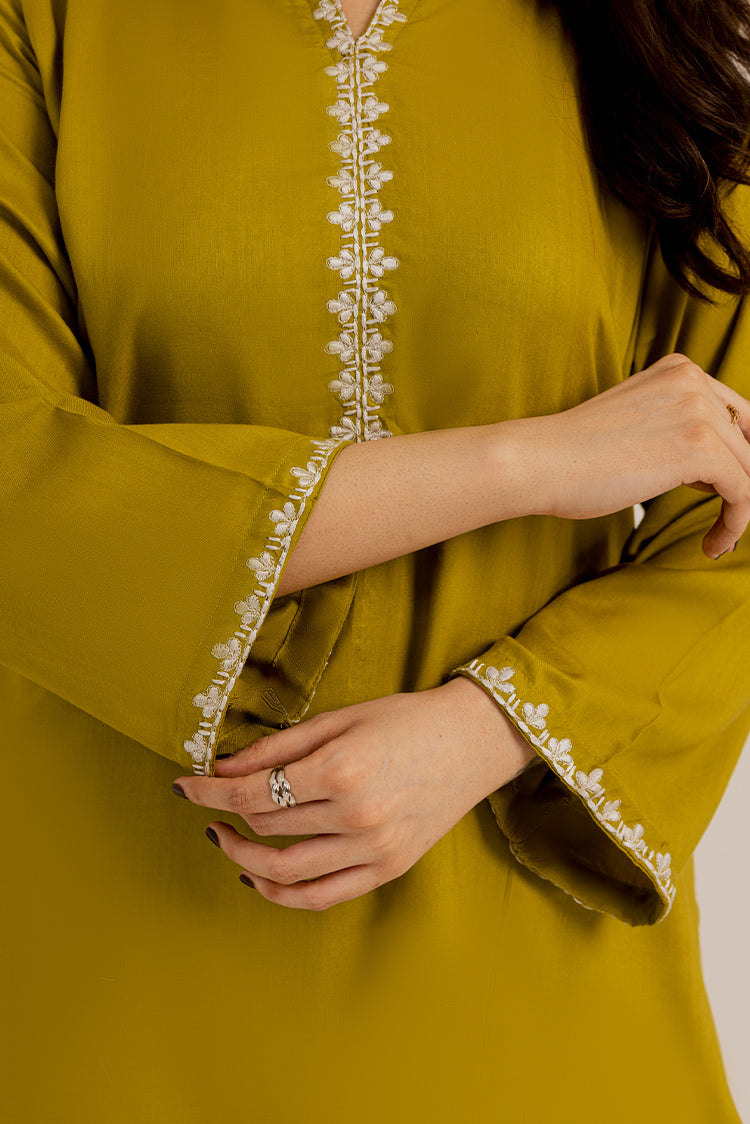 Picture of The Slay Wear - Basic Stitched - Olive Embroidered Set - Available at Raja Sahib