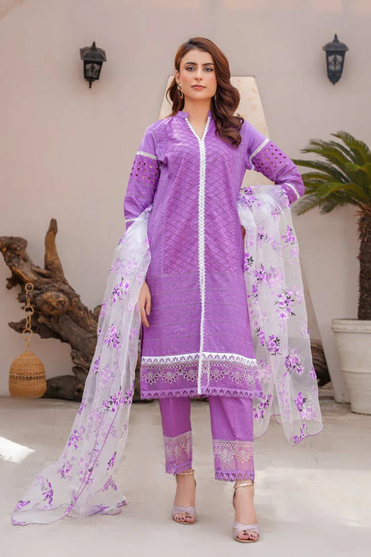 Picture of Emeralds - Embroidered Lawn Festive Pret - Orchid - Available at Raja Sahib