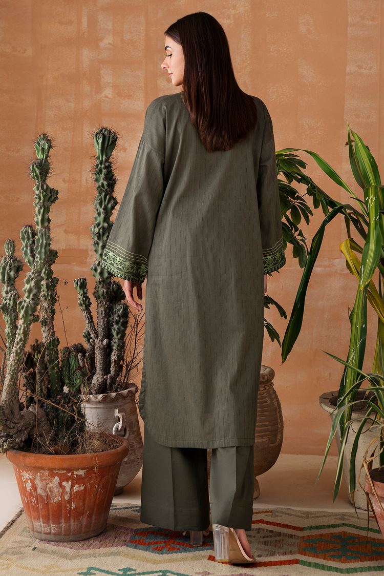 Picture of Embroidered Leno Kara Suit P1021 - 2 Piece - Available at Raja Sahib