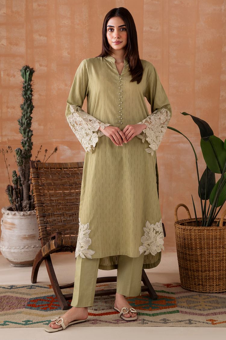 Picture of Embroidered Leno Kara Suit P1024 - 2 Piece - Available at Raja Sahib