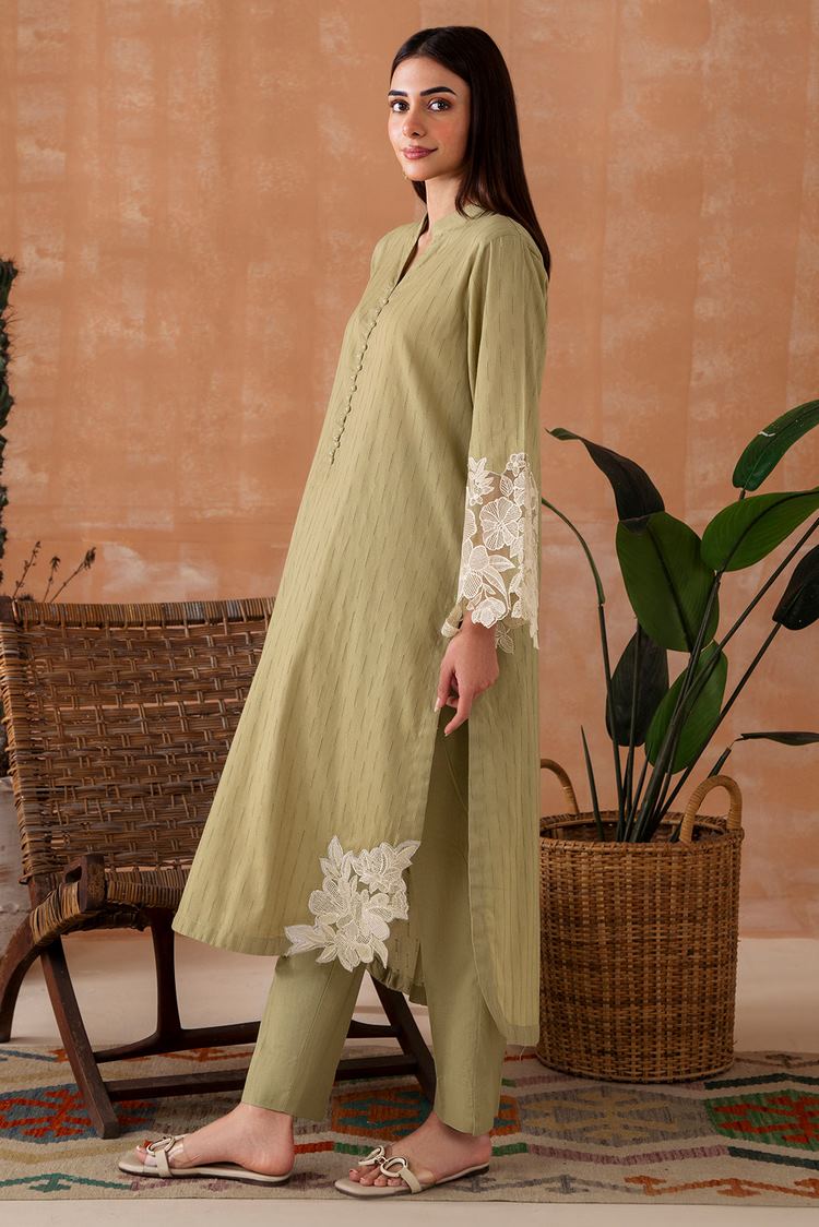 Picture of Embroidered Leno Kara Suit P1024 - 2 Piece - Available at Raja Sahib