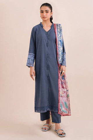 Embroidered Chambray Suit P1064 - 3 Piece