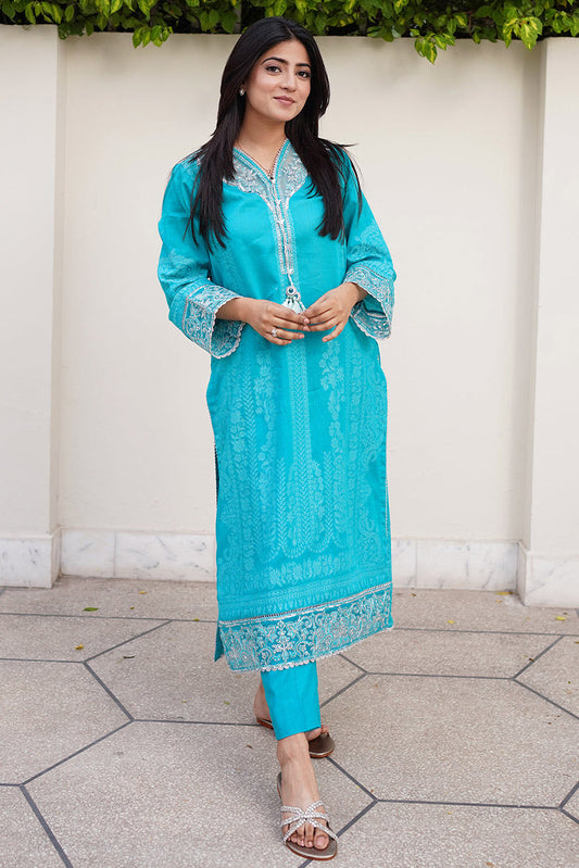 Picture of Embroidered Jacquard Suit P1079 - 2 Piece - Available at Raja Sahib