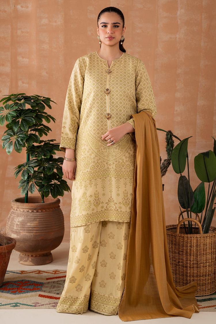 Picture of Weaved Jacquard Suit P1080 - 3 Piece - Available at Raja Sahib