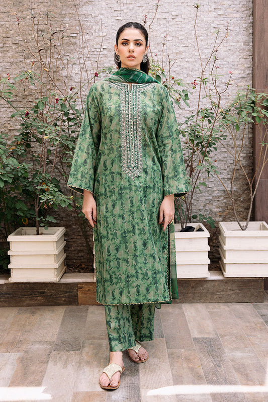 Picture of 3 Piece - Embroidered Textured Lawn Suit P1096A - Available at Raja Sahib