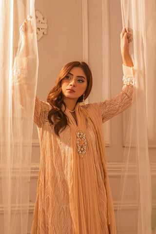 Picture of Manahils - Safiyya RTW Collection - Peach-109 - Available at Raja Sahib