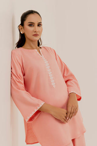 Picture of The Slay Wear - Basic Stitched - Peach Embroidered Set - Available at Raja Sahib