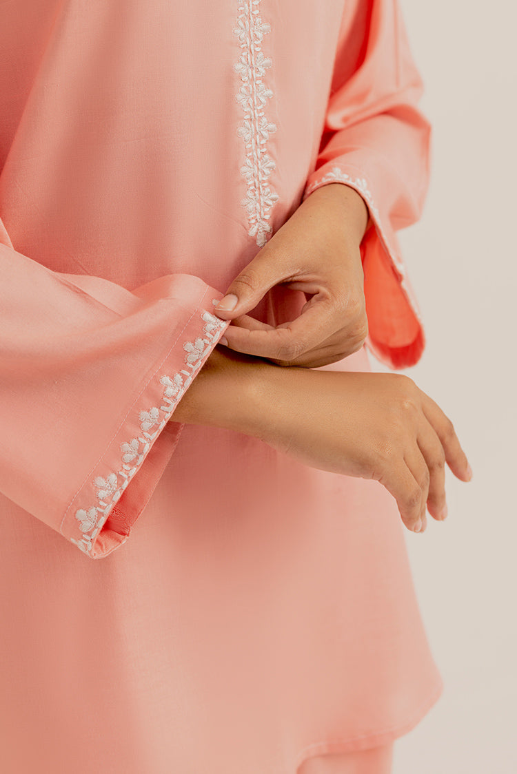 Picture of The Slay Wear - Basic Stitched - Peach Embroidered Set - Available at Raja Sahib