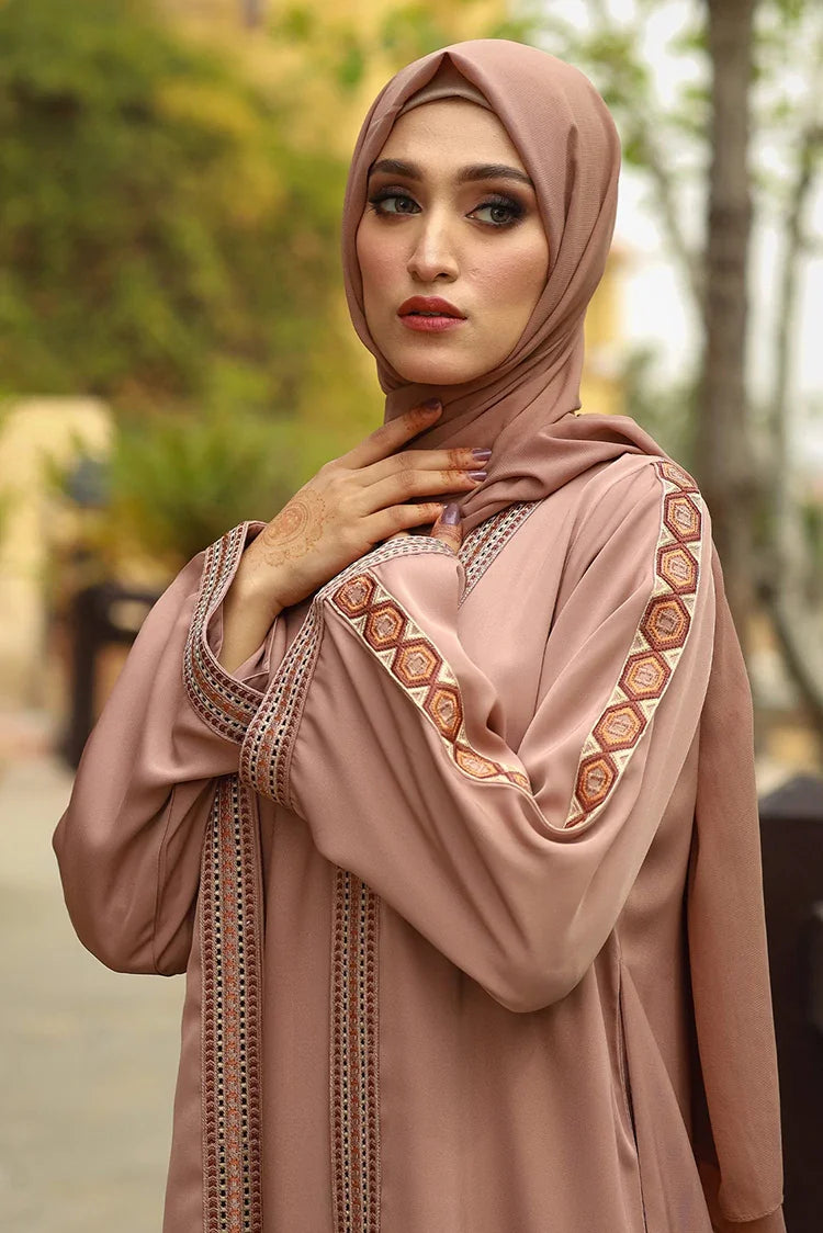 Picture of Malbus - Embroidered Kimono - Caramel - Available at Raja Sahib