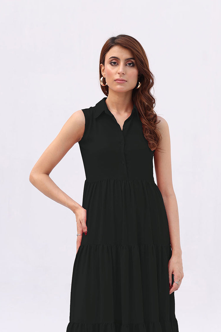 Picture of The Slay Wear - Western Top - Radiant Ruffle Black - Available at Raja Sahib