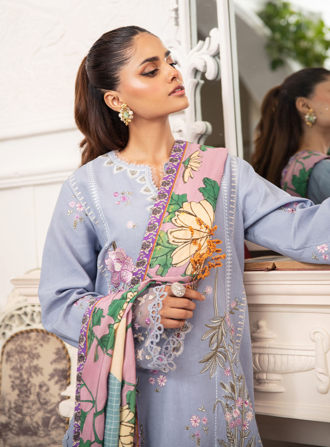 Picture of Roheenaz - Meraki Winter Collection - Raya - Unstitched - Available at Raja Sahib