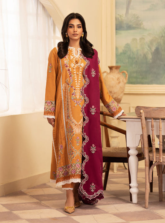 Picture of Roheenaz - Meraki Winter Collection - Saffron - Unstitched - Available at Raja Sahib